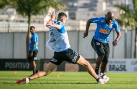Lo e Love no treino preparatrio para duelo contra o Fluminense, pela Sul-Americana