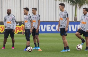 Love, Gabriel, Pedrinho, Avelar e Jadson no último treino preparatório para embate de quinta-feira