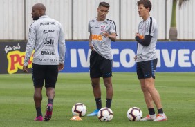 Love, Pedrinho e Vital no último treino preparatório para embate contra o Fluminense