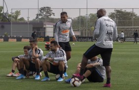 Urso e companheiros no último treino preparatório para embate contra o Fluminense