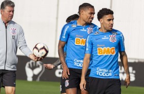 Urso e Gabriel durante primeiro treino preparatrio para jogo contra o Fluminense