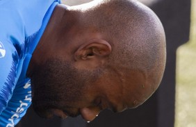 Atacante Vagner Love no último treino antes do jogo contra o Fluminense, pela Sul-Americana