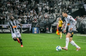 Mateus Vital na vitria contra o Atltico-MG, pelo Brasileiro, na Arena Corinthians