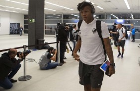 Matheus Jesus no vestiário da Arena Corinthians antes do jogo contra o Atlético-MG