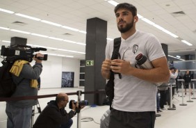 Méndez no vestiário da Arena Corinthians antes do jogo contra o Atlético-MG