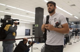 Mndez no vestirio da Arena Corinthians antes do jogo contra o Atltico-MG