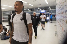 Urso no vestiário da Arena Corinthians antes do jogo contra o Atlético-MG