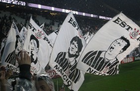 Bandeiras do Timão no duelo contra o Atlético-MG, pelo Brasileirão