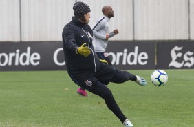 Cássio durante treino desta quarta-feira no CT Joaquim Grava
