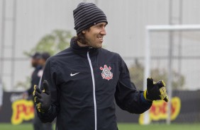 Cássio durante treino desta quarta-feira no CT Joaquim Grava