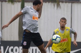 Gustavo e Joo Victor durante treino desta quarta-feira no CT Joaquim Grava