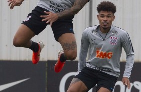 Michel e Urso durante treino desta quarta-feira no CT Joaquim Grava