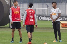 Ralf e Jesus durante treino desta quarta-feira no CT Joaquim Grava