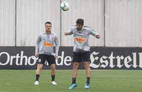 Ramiro e Mndez durante treino desta quarta-feira no CT Joaquim Grava