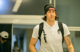 Cássio chega à Arena Corinthians para duelo contra o Ceará, pelo Brasileirão