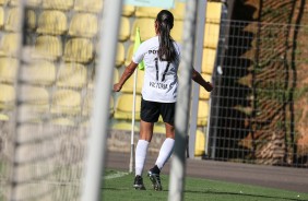 Atacante Victória na partida contra o Flamengo, pelo Brasileirão Feminino 2019
