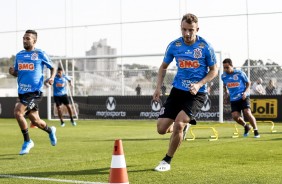 Carlos Augusto durante treino de hoje no CT Joaquim Grava