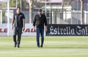 Fbio Carille durante treinamento de hoje no CT Joaquim Grava