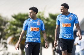 Gabriel e Gustavo durante treino de hoje no CT Joaquim Grava