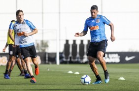 Vital e Ralf durante treinamento de hoje no CT Joaquim Grava