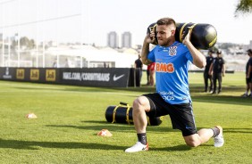 Volante Ramiro durante treino de hoje no CT Joaquim Grava