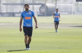 Méndez no treino desta quinta no CT Joaquim Grava; Timão se prepara para enfrentar o Fluminense