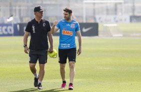 Walmir Cruz e Boselli no treino desta quinta no CT Joaquim Grava