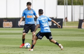 Araos e Clayson no último treino antes do jogo contra o Fluminense, pelo Brasileirão