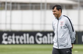 Carille no último treino antes do jogo contra o Fluminense, pelo Brasileirão