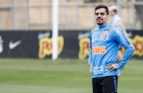 Fagner no último treino antes do jogo contra o Fluminense, pelo Brasileirão