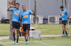 Gustavo e Urso no último treino antes do jogo contra o Fluminense, pelo Brasileirão