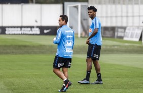 Jadson e Gil no último treino antes do jogo contra o Fluminense, pelo Brasileirão