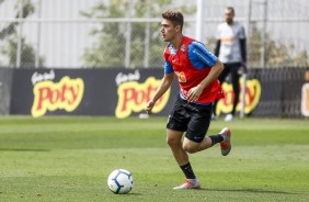 Lucas Piton no último treino antes do jogo contra o Fluminense, pelo Brasileirão
