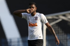 Nathan durante vitria sobre o Botafogo, pelo Campeonato Paulista Sub-20