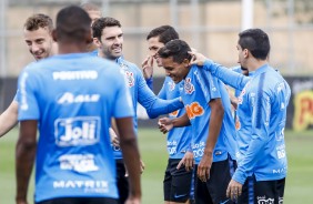 Pedrinho, Boselli e companheiros no último treino antes do jogo contra o Fluminense, pelo Brasileiro