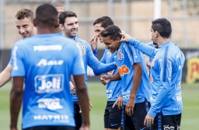 Pedrinho, Boselli e companheiros no ltimo treino antes do jogo contra o Fluminense, pelo Brasileiro