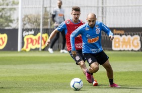 Piton e Régis no último treino antes do jogo contra o Fluminense, pelo Brasileirão