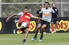 Ralf e Gustavo no treino desta sexta-feira no CT Joaquim Grava