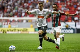 Carlos Augusto no jogo contra o Fluminense, pelo Brasileiro, no Man Garrincha