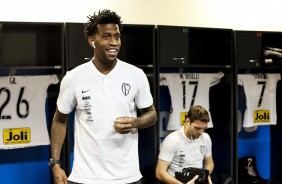 Gil no vestirio do Man Garrincha antes do jogo contra o Fluminense