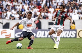 Volante Gabriel no jogo contra o Fluminense, pelo Brasileiro, no Man Garrincha