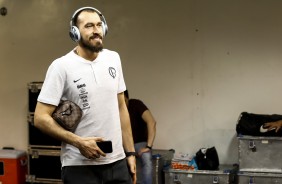 Walter no vestirio do Man Garrincha antes do jogo contra o Fluminense