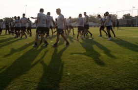 Atletas do Corinthians durante último treino antes da decisão pela Sul-Americana