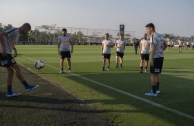 Atletas do Timão durante último treino antes da decisão pela Sul-Americana
