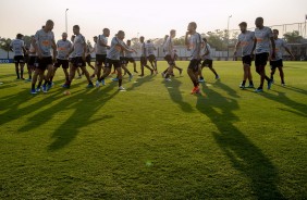 Elenco reunido durante ltimo treino antes da deciso pela Sul-Americana