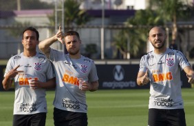 Jadson, Ramiro e Régis durante último treino antes da decisão pela Sul-Americana
