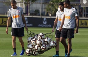 Joo Victor, Mndez e Marllon durante ltimo treino antes da deciso pela Sul-Americana