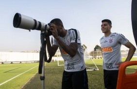 Marllon e Sandoval durante ltimo treino antes da deciso pela Sul-Americana