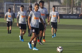 Pedrinho, Gil e Fagner durante ltimo treino antes da deciso pela Sul-Americana