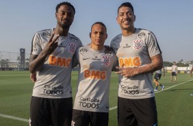 Ren, Janderson e Ralf durante ltimo treino antes da deciso pela Sul-Americana